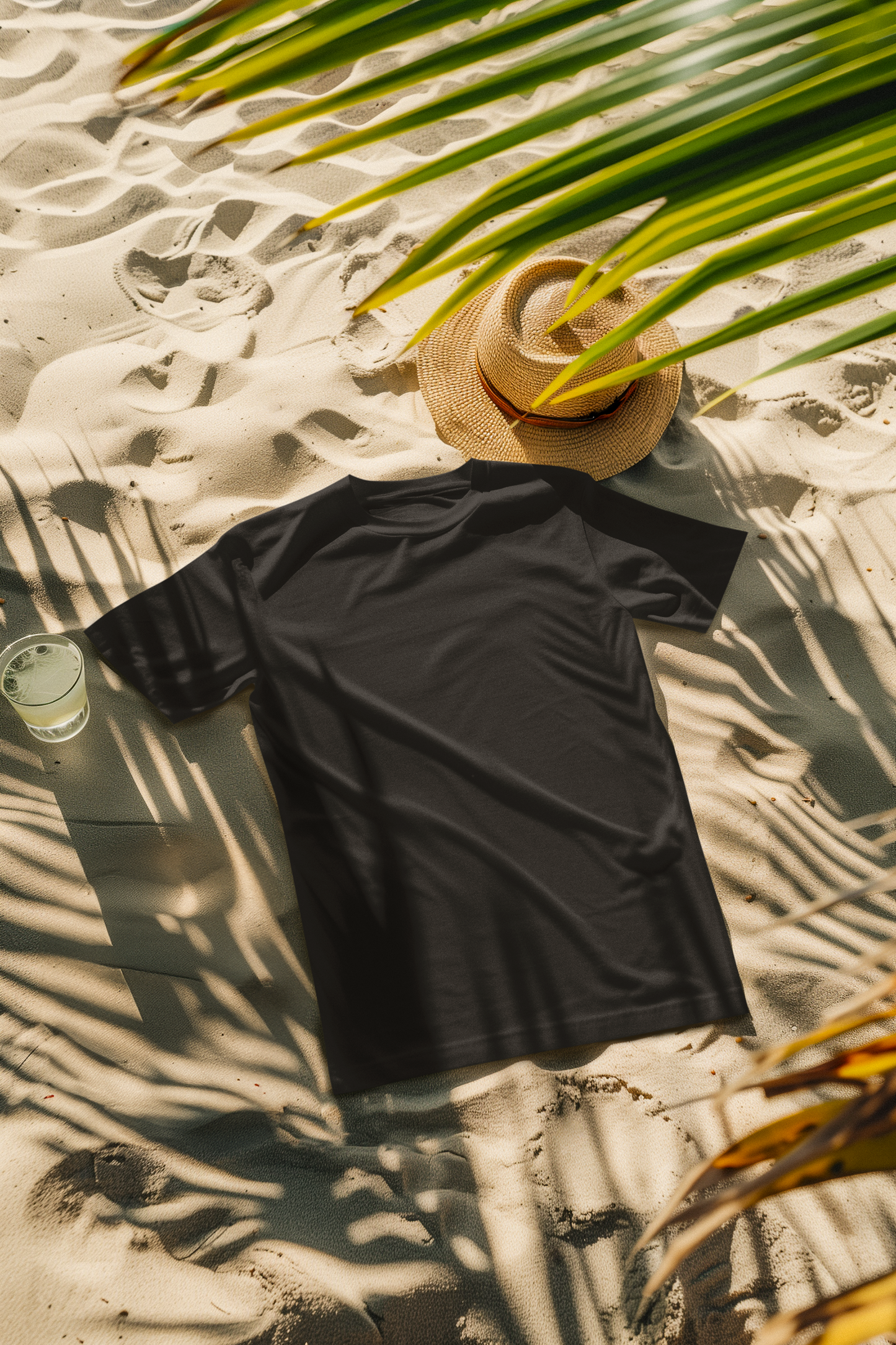 Oversized Extended Neck Basic Plain T Shirt Black